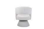 Swivel Accent Chair Armchair, Round Barrel Chair in Fabric for Living Room Bedroom,White